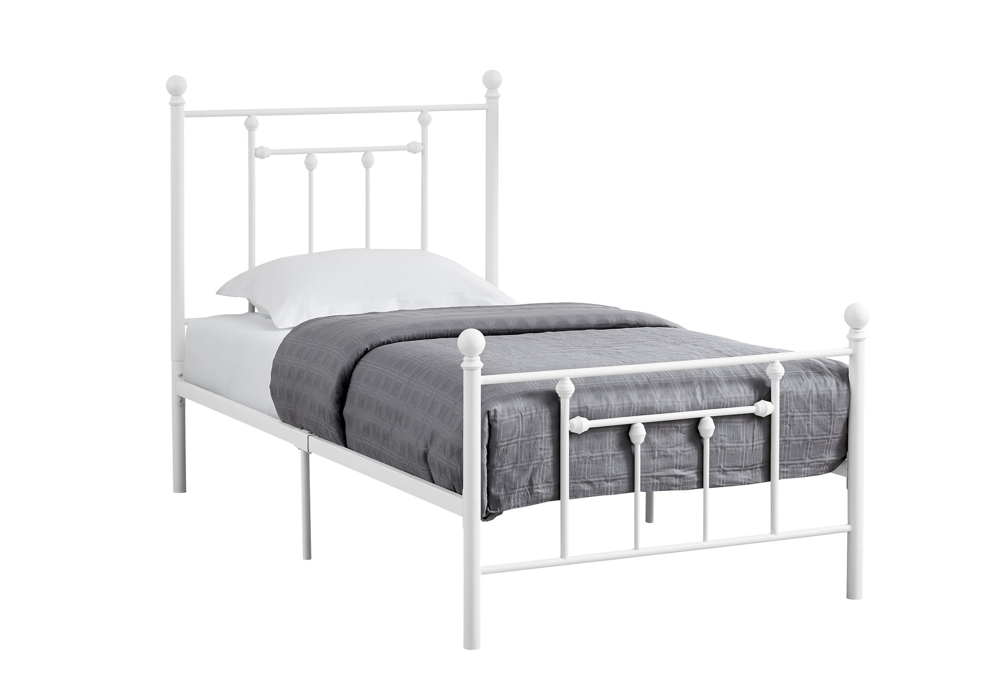 Bed Twin Size White Metal Frame, Twin Size White Metal Bed Frame