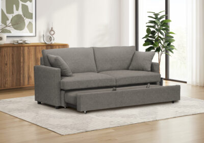 SLEEPER SOFA - CONVERTIBLE BED BROWN FABRIC #CENTAURI-16