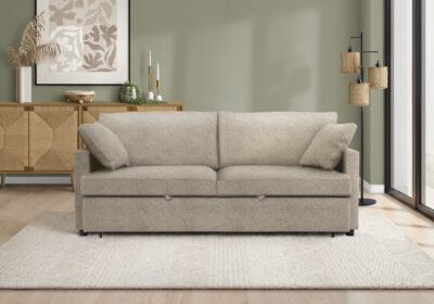 SLEEPER SOFA - LIGHT BEIGE FABRIC #BREGO-31