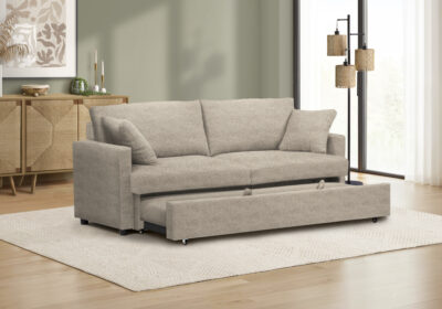 SLEEPER SOFA - LIGHT BEIGE FABRIC #BREGO-31