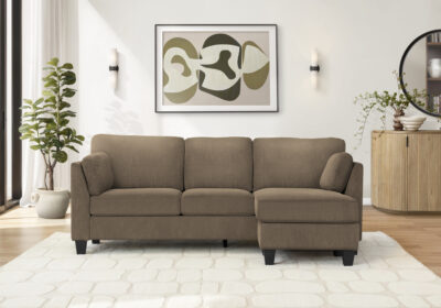 SOFA LOUNGER - L/ R FACING / LIGHT BROWN FABRIC #FJORD-41
