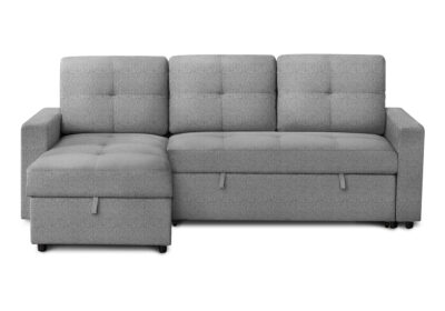 SLEEPER SOFA - L/R STORAGE LOUNGER GREY FABRIC # LUMOS-08