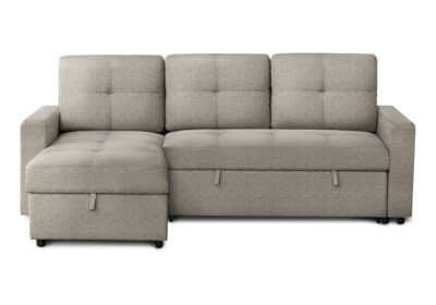 SLEEPER SOFA - L/R STORAGE LOUNGER BROWN FABRIC # LUMOS-31