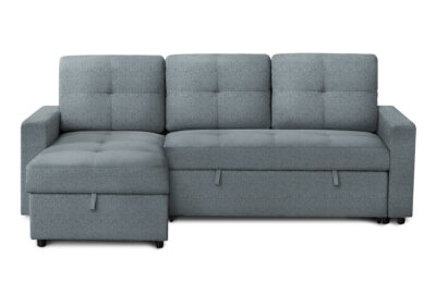 SLEEPER SOFA - L/R STORAGE LOUNGER BLUE FABRIC # LUMOS-83