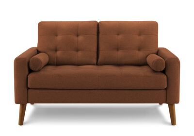 LOVE SEAT - 58"L WITH 2 PILLOWS / RUST FABRIC #LUMOS-44