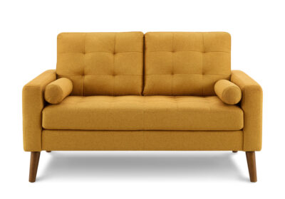 LOVE SEAT - 58"L WITH 2 PILLOWS / ORANGE FABRIC #LUMOS-68