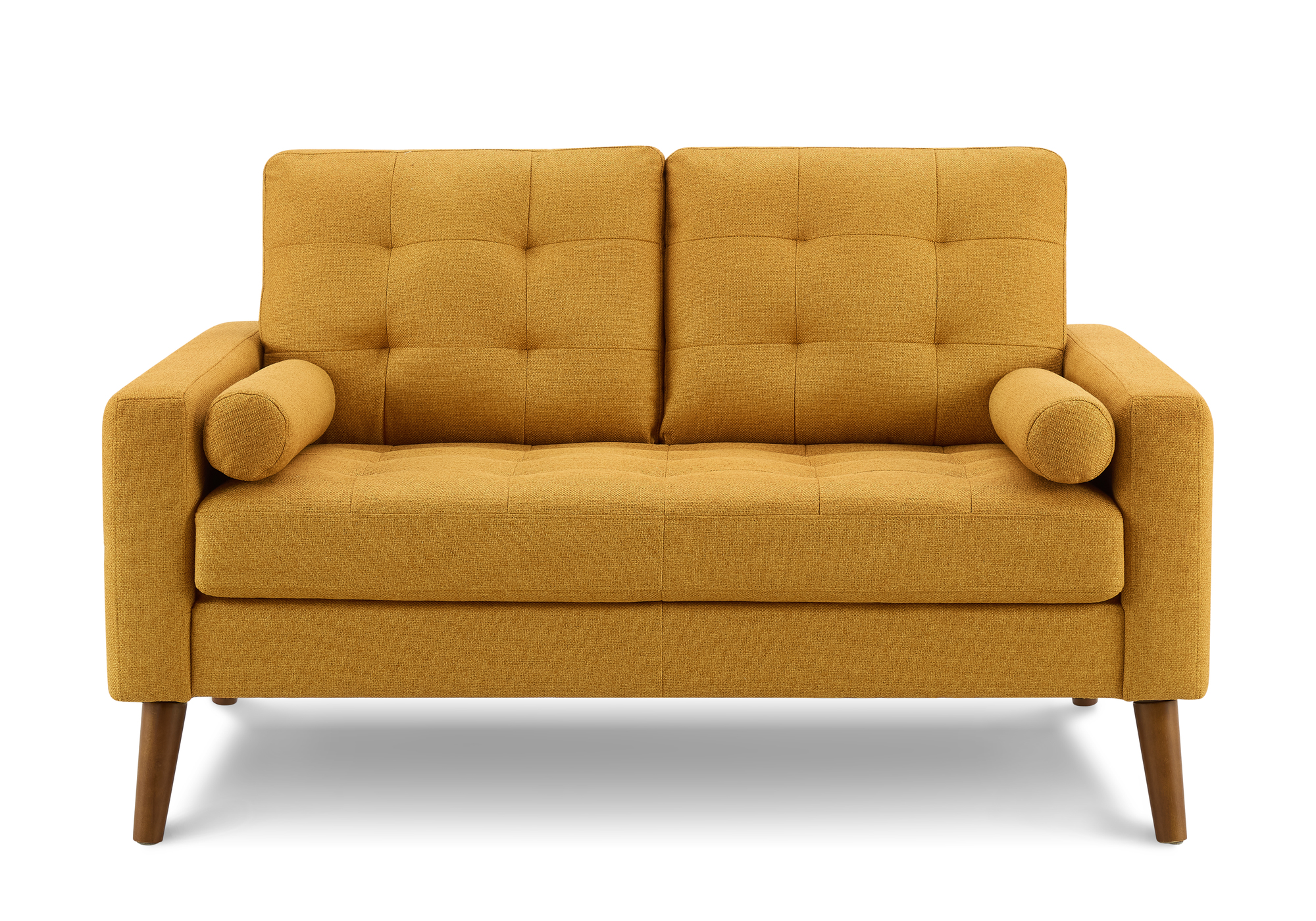 LOVE SEAT - 58"L WITH 2 PILLOWS / ORANGE FABRIC #LUMOS-68