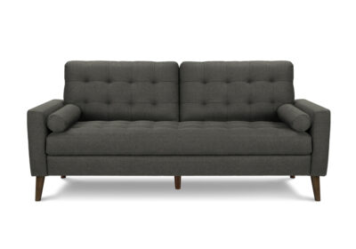 SOFA - 75"L WITH 2 PILLOWS / DARK GREY FABRIC #LUMOS-17