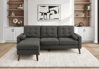 SOFA LOUNGER - L/R FACING WITH 2 PILLOWS / GREY #LUMOS-17