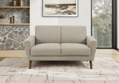 LOVE SEAT - 58"L / LIGHT BROWN FABRIC #LUMOS-31