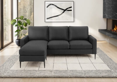 SOFA LOUNGER - L/R FACING / BLACK FABRIC #LUMOS-19