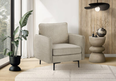 CHAIR - 32"L / BEIGE FABRIC #COACH-4