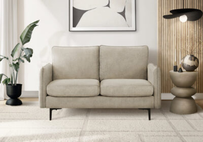 LOVE SEAT - 57"L / BEIGE FABRIC #COACH-4