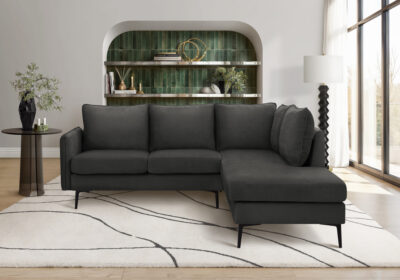 SOFA SECTIONAL - L/ARM FACING - BLACK FABRIC #COACH-20
