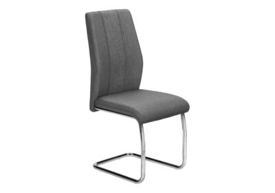 DINING CHAIR - 2PCS / 39"H / GREY FABRIC / CHROME