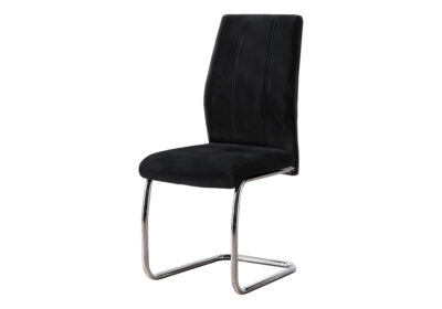 DINING CHAIR - 2PCS / 39"H / BLACK VELVET / CHROME