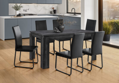 DINING TABLE - 36"X 60" / BLACK RECLAIMED WOOD-LOOK