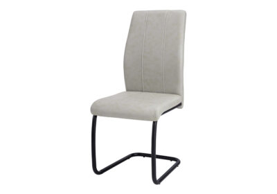 DINING CHAIR - 2PCS / 39"H / GREY FABRIC / BLACK METAL