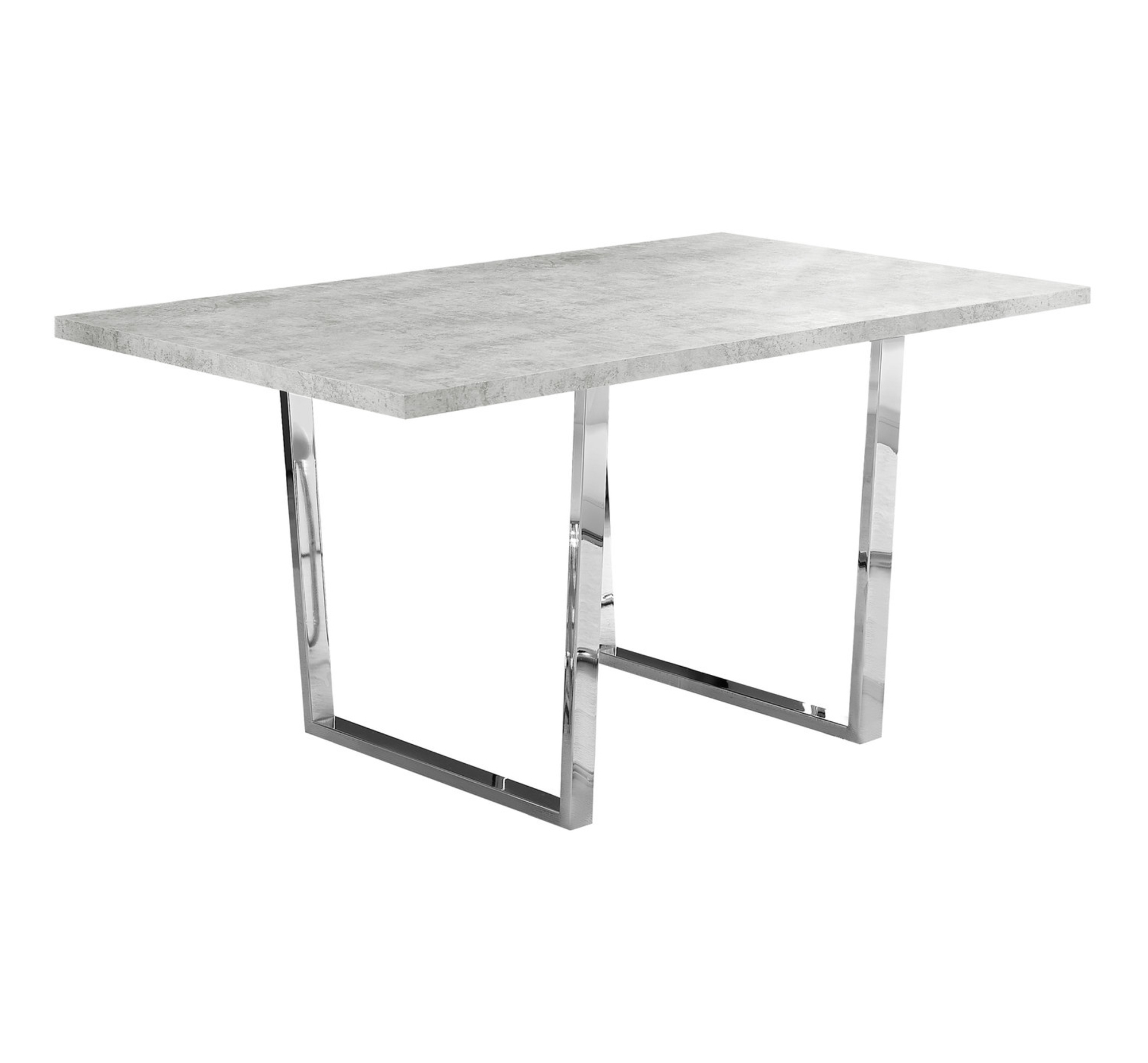 DINING TABLE - 36"X 60" / GREY CEMENT / CHROME METAL