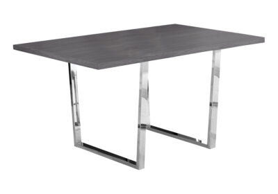 DINING TABLE - 36"X 60" / GREY / CHROME METAL