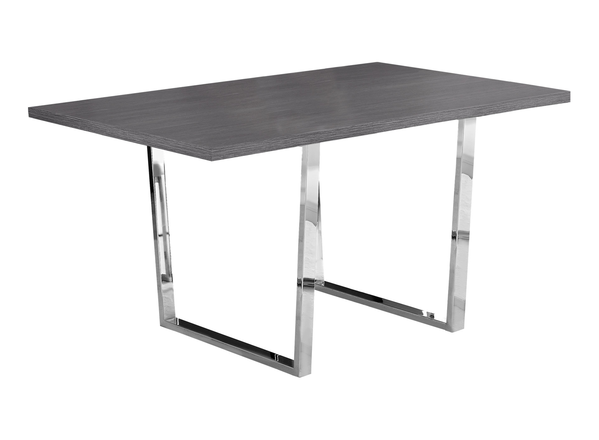 DINING TABLE - 36"X 60" / GREY / CHROME METAL