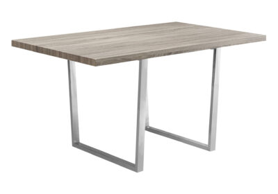 DINING TABLE - 36"X 60" / DARK TAUPE / CHROME METAL