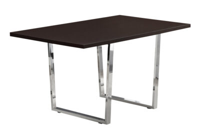 DINING TABLE - 36"X 60" / ESPRESSO / CHROME METAL