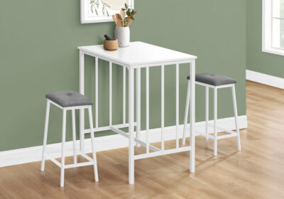 DINING SET - 3PCS SET COUNTER HEIGHT WHITE TOP / WHITE