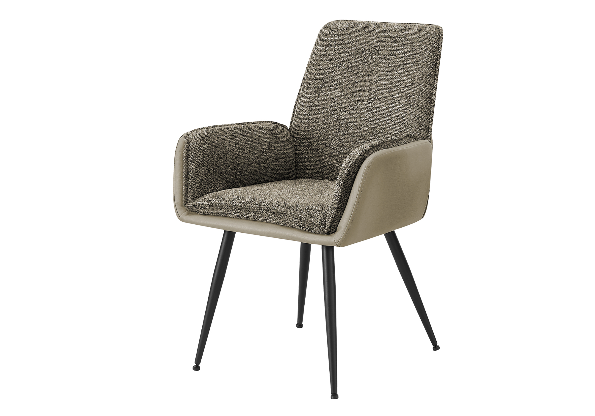 DINING CHAIR - 2PCS / 36"H / TAUPE LEATHER-LOOK / BROWN