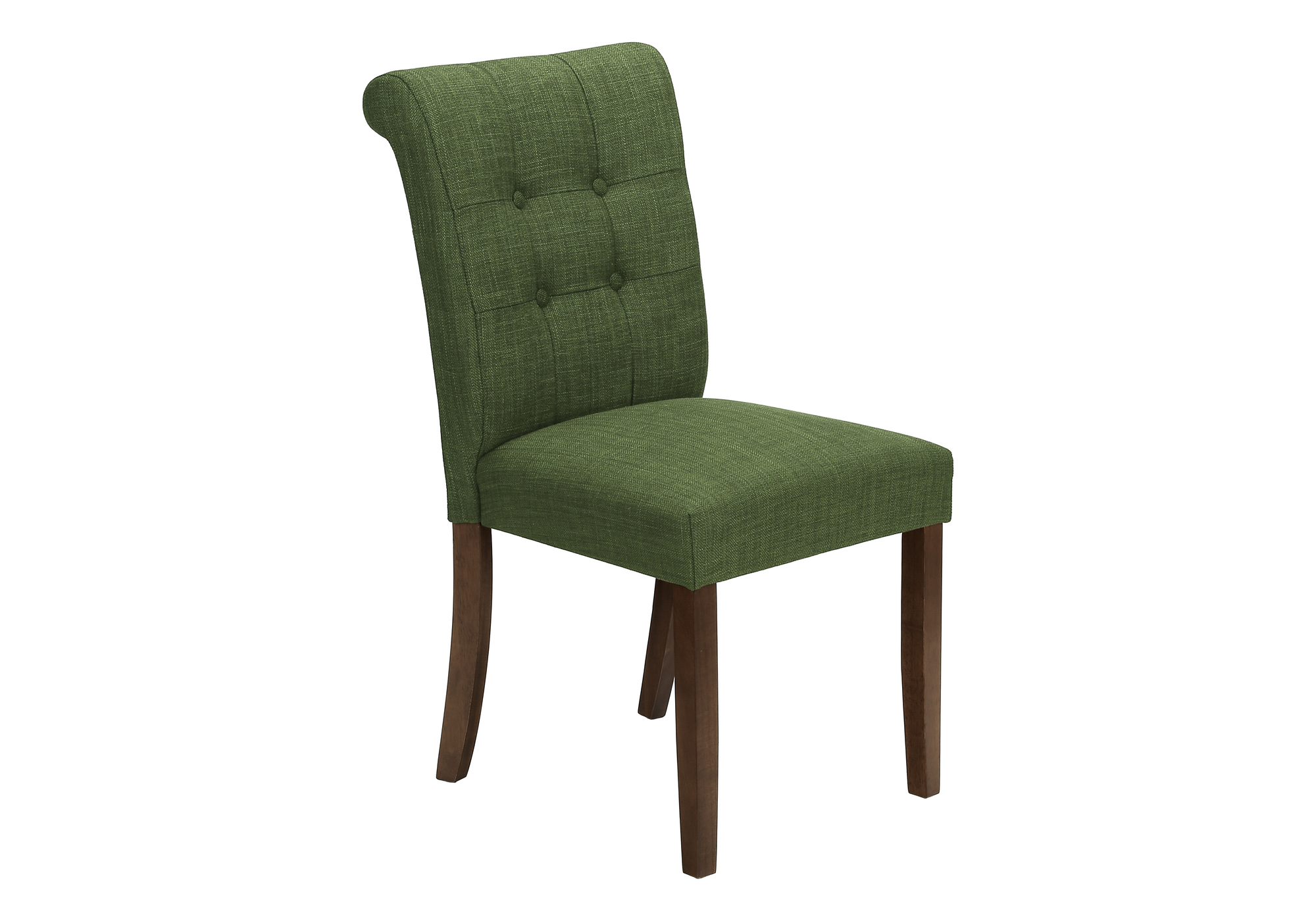 DINING CHAIR - 2PCS / 38"H UPHOLSTERED GREEN FABRIC