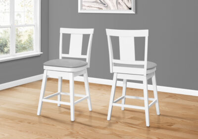 BARSTOOL - 2PCS / 39"H / WHITE / SWIVEL COUNTER HEIGHT