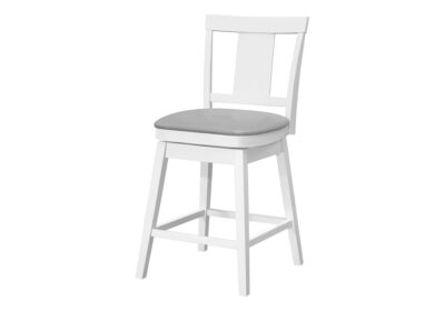 BARSTOOL - 2PCS / 39"H / WHITE / SWIVEL COUNTER HEIGHT