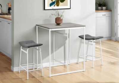 DINING TABLE - 24"X 32" / GREY-WHITE METAL COUNTER HEIGHT