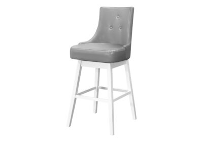 BARSTOOL - 2PCS / 46"H / GREY LEATHER-LOOK / SWIVEL