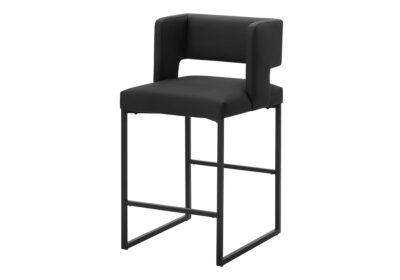 BARSTOOL - 2PCS / 36"H / BLACK PU / METAL COUNTER HEIGHT
