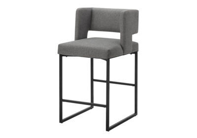 BARSTOOL - 2PCS / 36"H / GREY FABRIC / METAL COUNTER HEIGHT