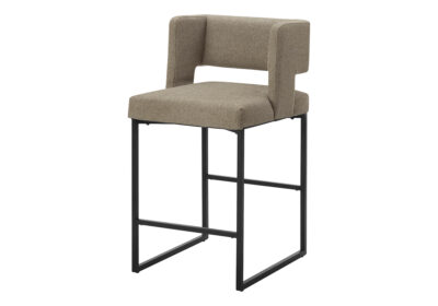 BARSTOOL - 2PCS / 36"H / BROWN FABRIC / METAL COUNTER HEIGHT