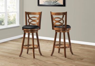 BARSTOOL - 2PCS / 42"H / SWIVEL / DARK OAK BAR HEIGHT