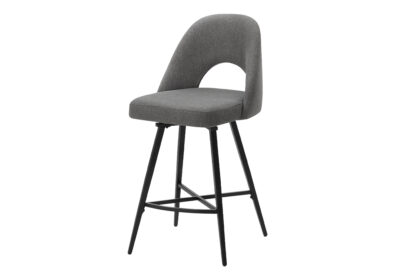 BARSTOOL - 2PCS / 39"H / GREY FABRIC / SWIVEL COUNTER HEIGHT