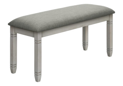 BENCH - 41"L / UPHOLSTERED GREY FABRIC