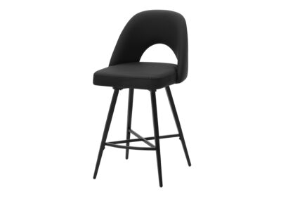 BARSTOOL - 2PCS / 39"H / BLACK PU / SWIVEL COUNTER HEIGHT