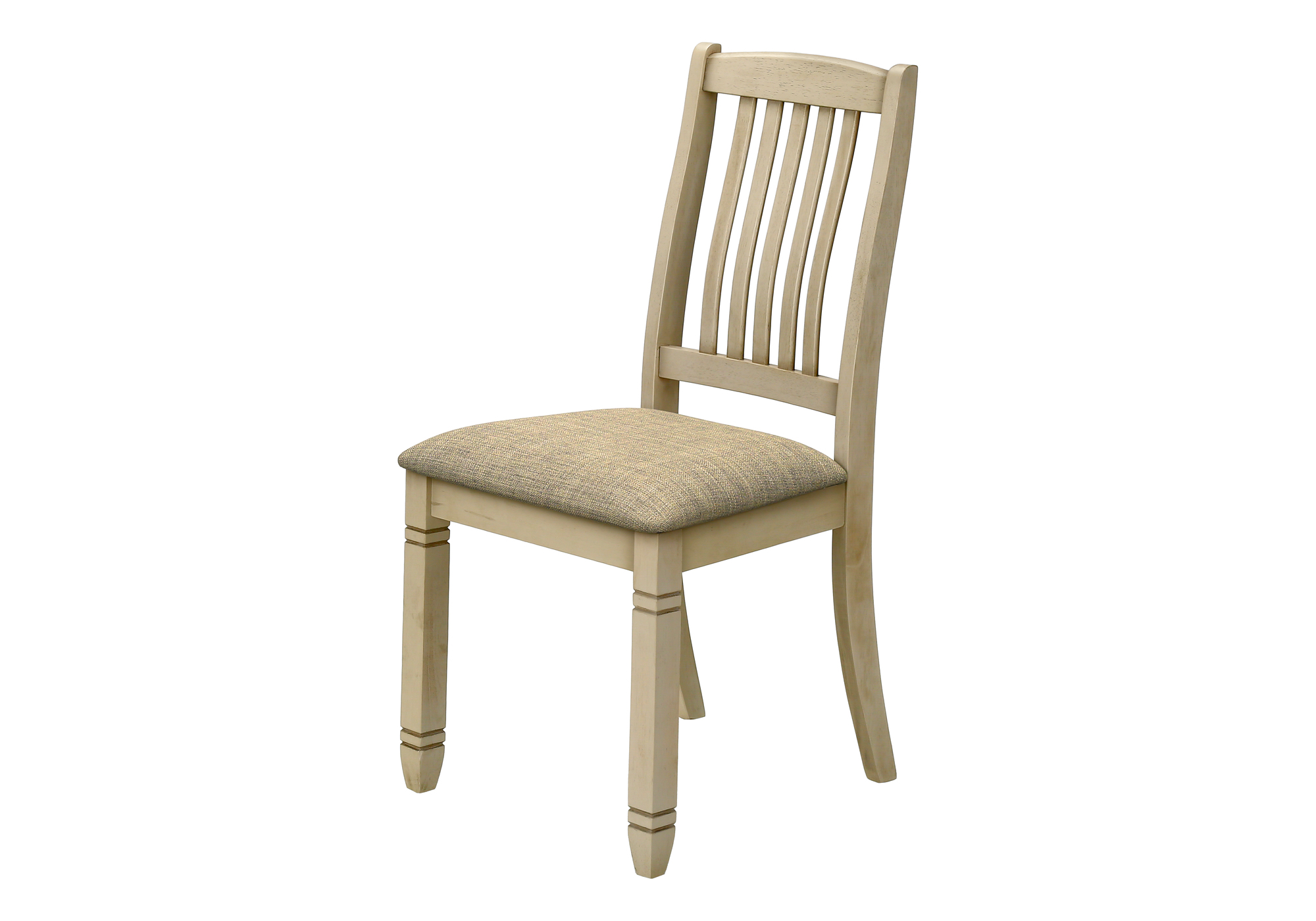 DINING CHAIR - 2PCS / 38"H UPHOLSTERED BEIGE FABRIC