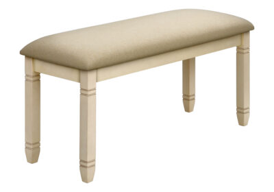 BENCH - 41"L / UPHOLSTERED BEIGE FABRIC