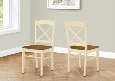 DINING CHAIR - 2PCS / 36"H CREAM / OAK