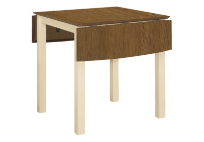 DINING TABLE - 30"X 48"/ CREAM / OAK TOP 9" DROP LEAF