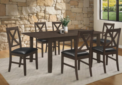 DINING TABLE - ESPRESSO VENEER 42"X 78"/ 18" EXTENSION