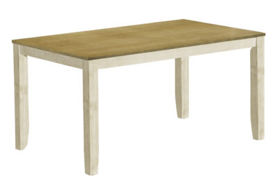 DINING TABLE - ANTIQUE WHITE / LIGHT BROWN VENEER 36"X 60"