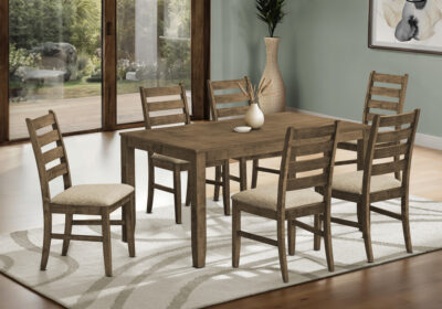 DINING TABLE - ANTIQUE BROWN VENEER 36"X 60"