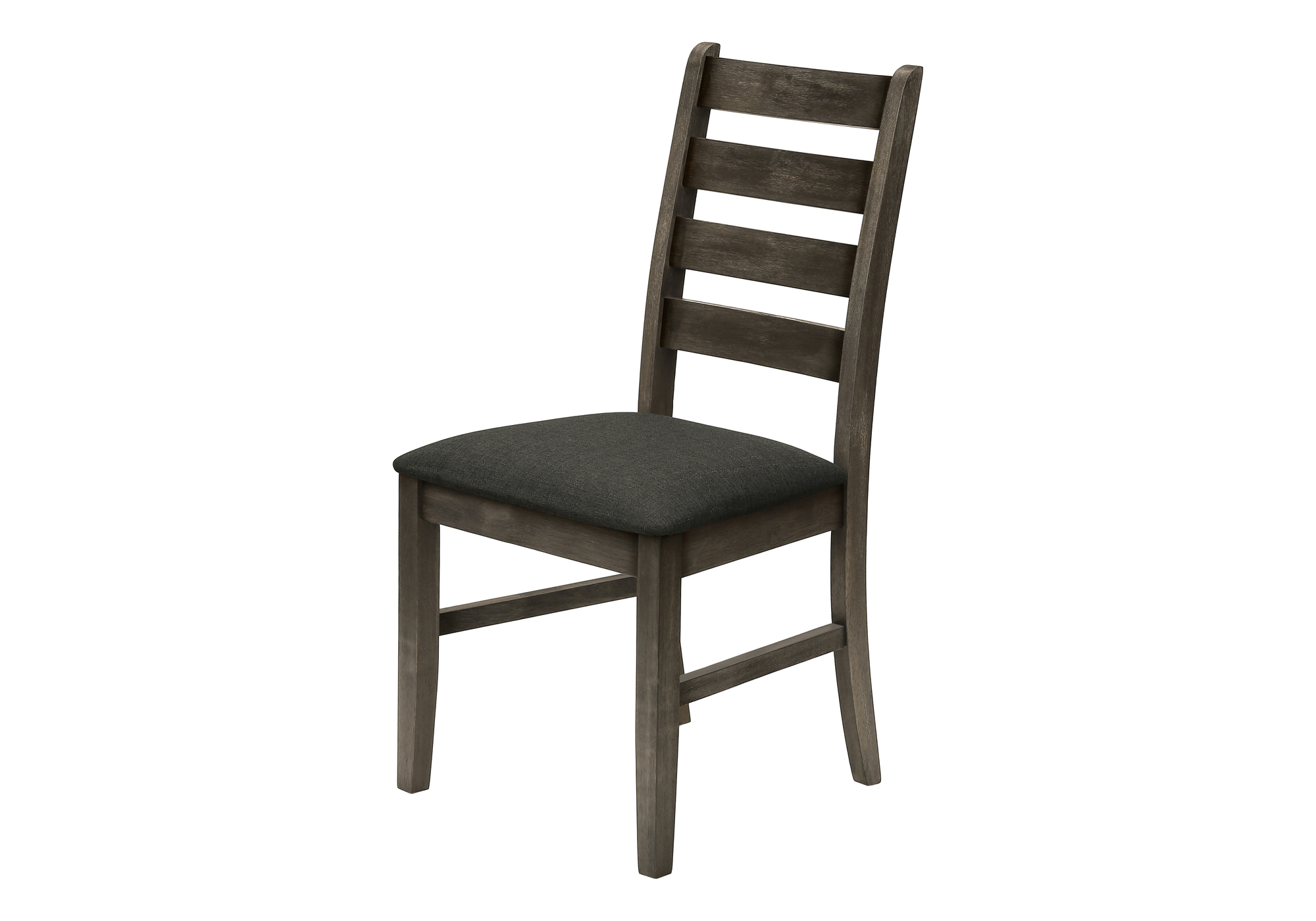 DINING CHAIR - 2PCS / 38"H UPHOLSTERED DARK GREY FABRIC