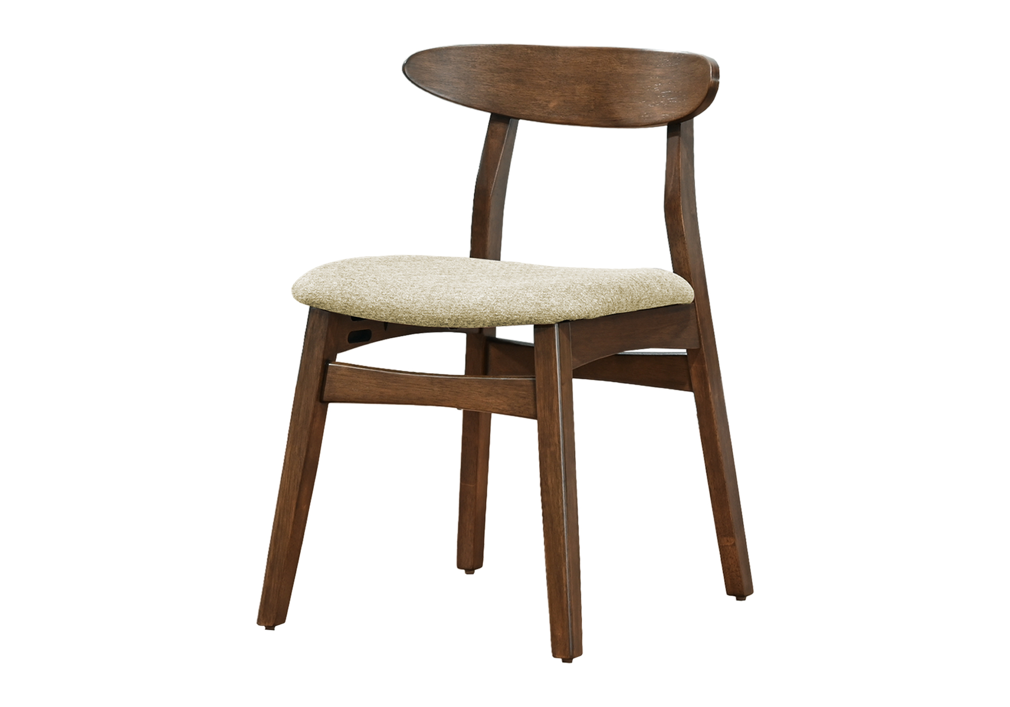 DINING CHAIR - 2PCS / 30"H BROWN WALNUT / SAND FABRIC